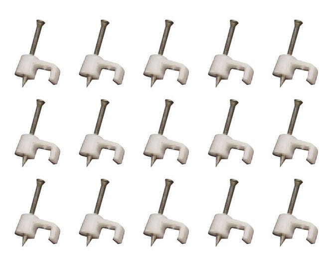 Flat Nail In Saddle 7mm White 100/Bag Cc F7 White