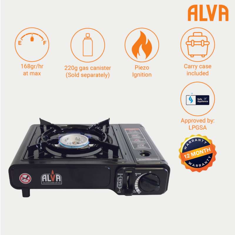 Alva Single Burner Butane Canister Stove + Carry Case