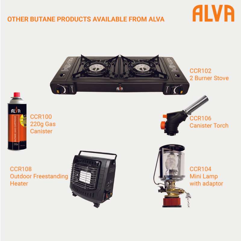Alva Single Burner Butane Canister Stove + Carry Case