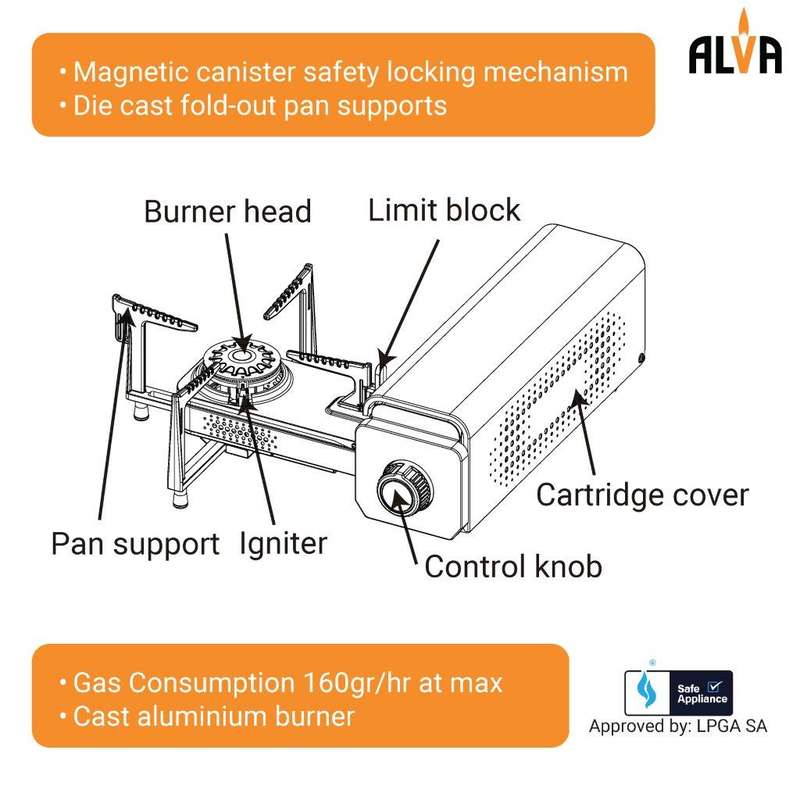 Alva Mini Fold-Up Butane Canister Stove