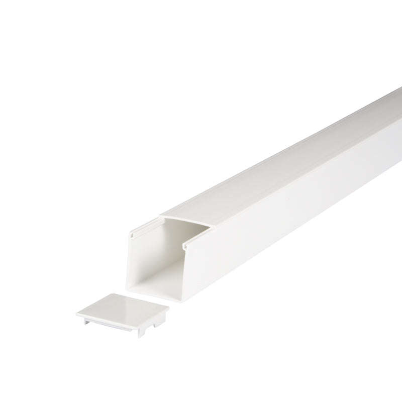 Stop End - 50x50mm White Pvc Trunking, 3m Length