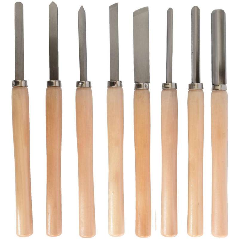 Chisel Set Wood Turning 8 Piece Std Wooden Case