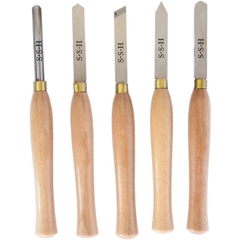Chisel Set Wood Turning 300 Mm Hss 5 Piece Wood Case