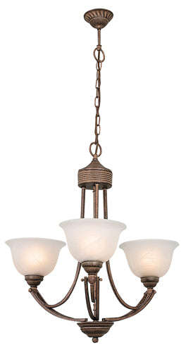 ***Aria 3 Lt Chandelier 590mm Brown Rust