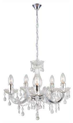 Odile Acrylic 5 Lt Chandelier 440mm Clear