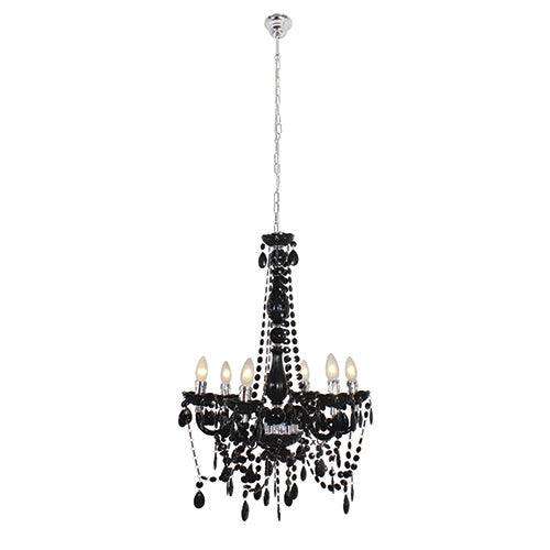 Octave Acrylic 6 Lt Chandelier550mm Black