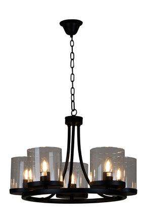 Chaplin 5 Lt Chandelier 580mm Black