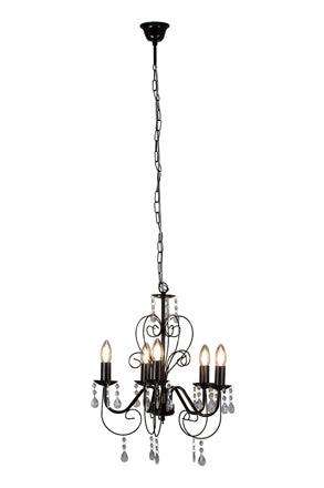 Cleo 5 Lt Chandelier 420mm Black