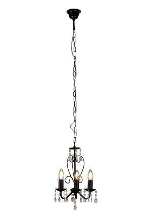 Cleo 3 Lt Chandelier 255mm Black