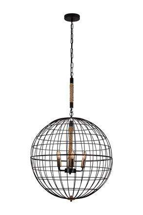 Sparta 4 Lt Chandelier 500mm Black