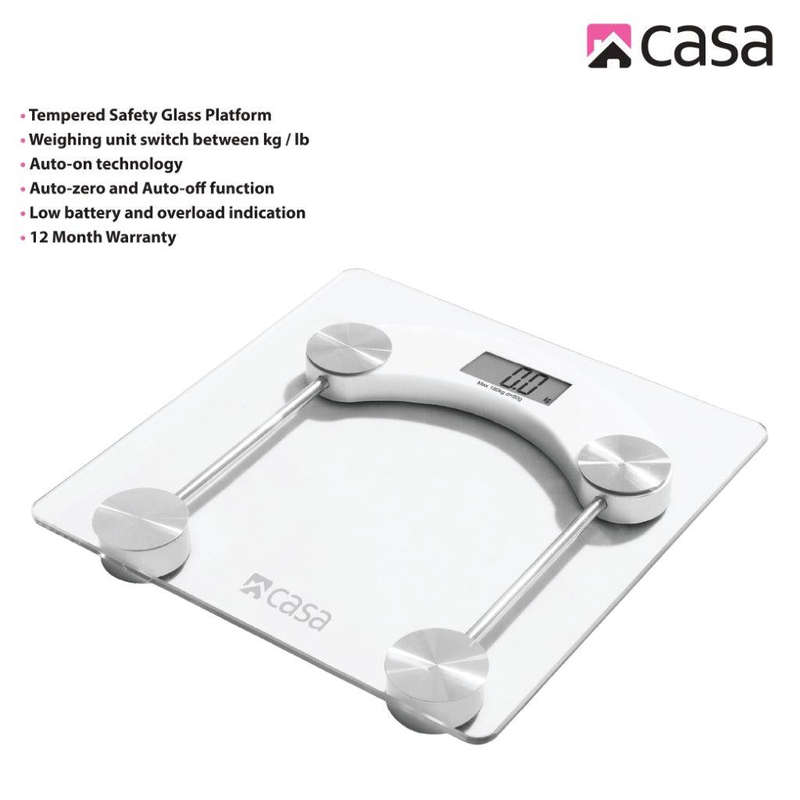 Electronic Bathroom Glass Scale Clear Square Rounded Corners