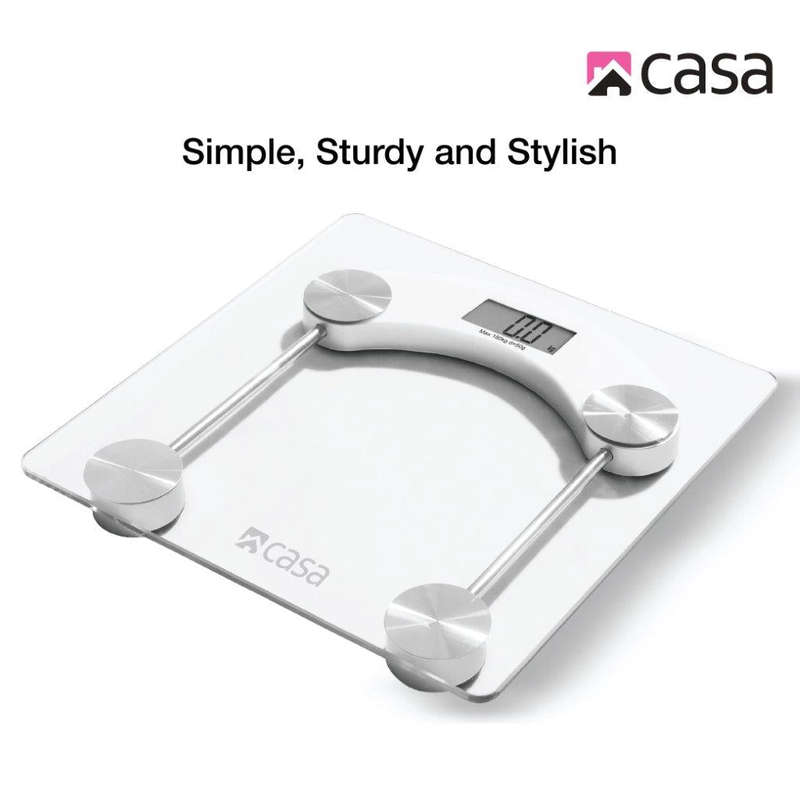 Electronic Bathroom Glass Scale Clear Square Rounded Corners