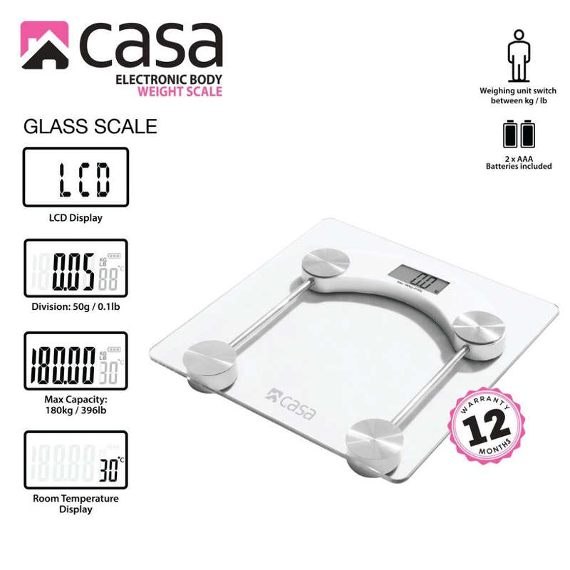 Electronic Bathroom Glass Scale Clear Square Rounded Corners
