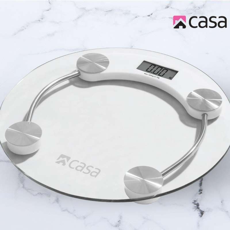 Electronic Bathroom Glass Scale Round