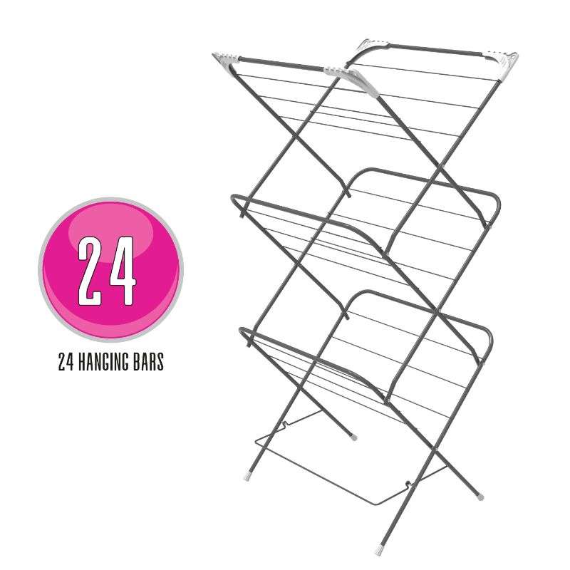 3 Tier Clothes Drying Stand, Foldable 13 M Capacity
