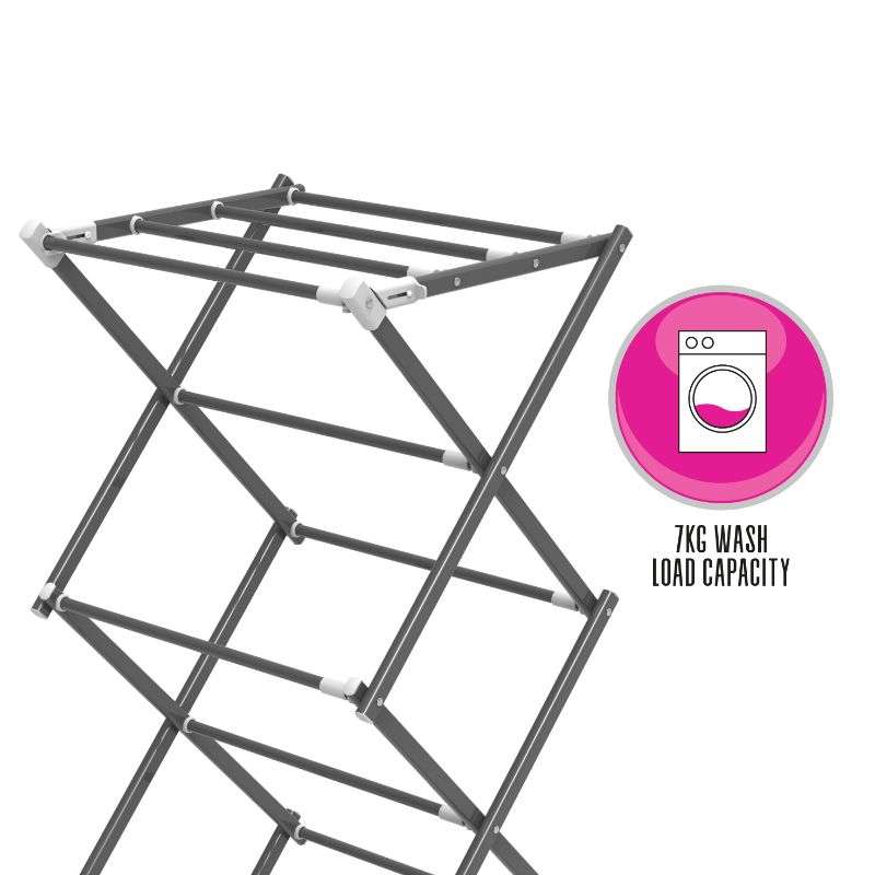 3 Tier Clothes Drying Stand Foldable, Extendable 7.5 M Capacity