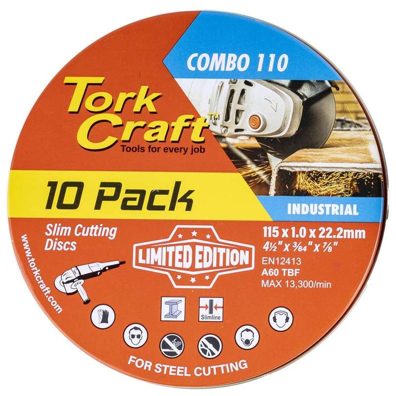 Cutting Disc Ind. Metal 115 X 1.0 X 22.2 Mm 10 Pce Tin Case