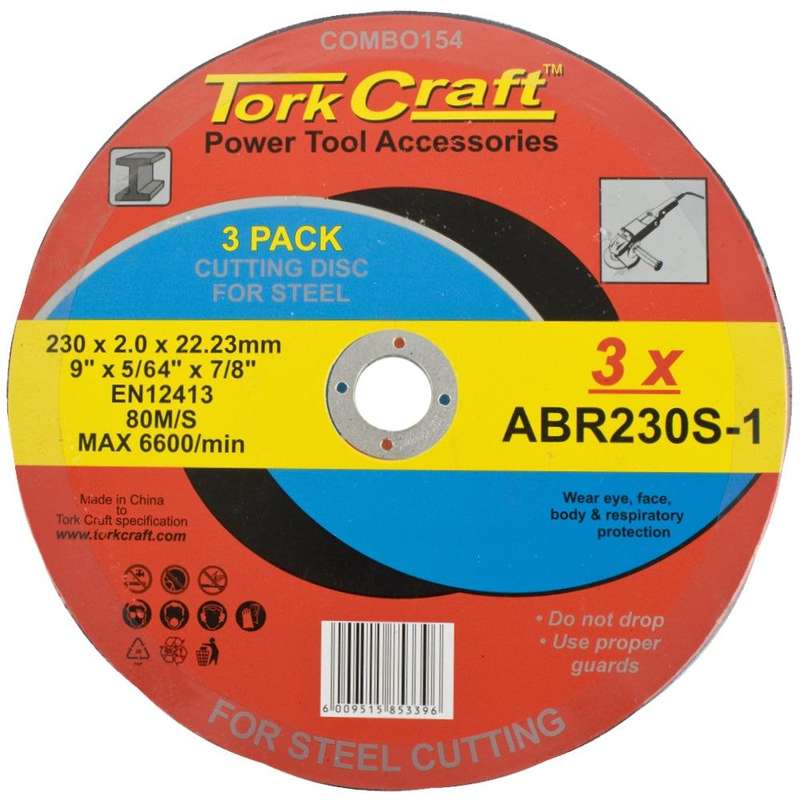 Cutting Disc (3 Pk) Steel 230 X2.0 X22.23 Mm (Abr230 S 1)