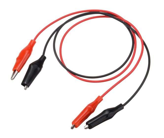 35mm Croc Clip Lead Pair 500mm Red & Black Sk566