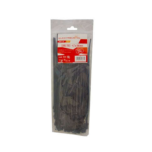 Cable Ties E/Mate Black 190 X4.7 Mm P/100