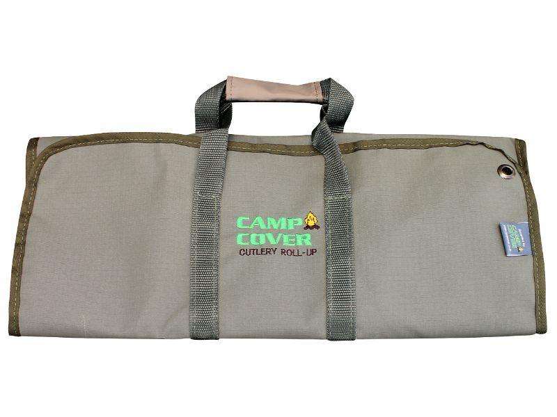 Camp Cover Cutlery Roll-Up 4- Set Ripstop Unknitted Khaki