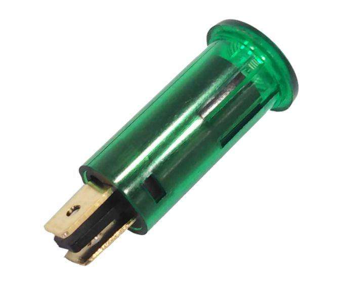 Pilot Light Neon Clip On D=12.7 Mm 220 Vac Green D03 Gr