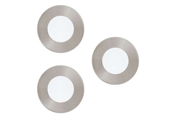 ***Fueva C Led D/Light 3 Lt Set Round 85mm S/Chrome