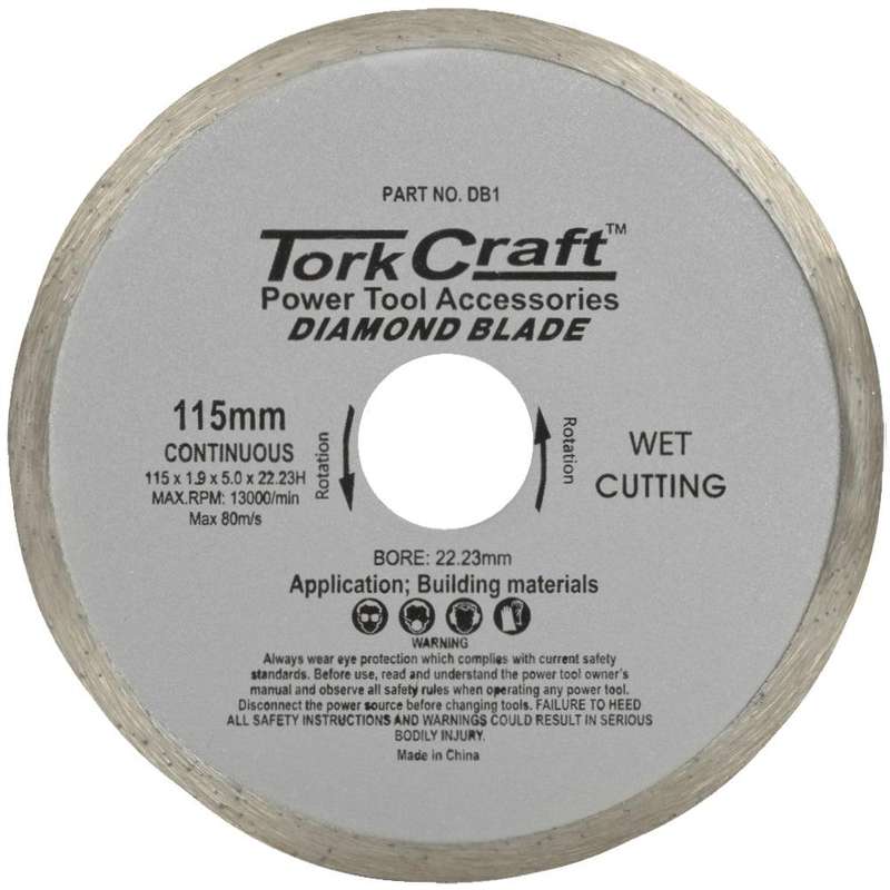 Diamond Blade Continuous Rim 115 Mm