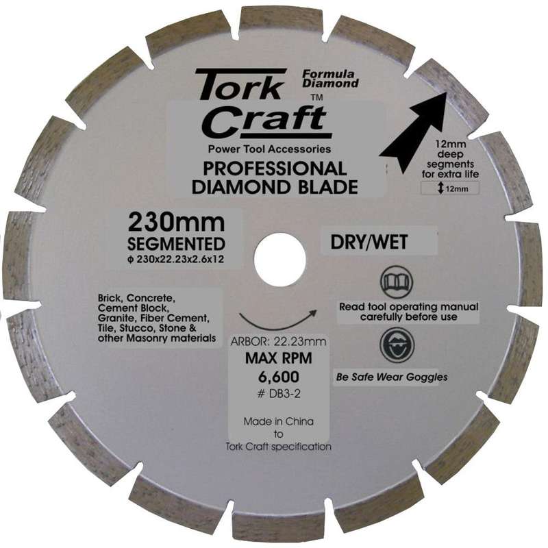 Diamond Blade Segmented 230 Mm For Concrete 12 Mm Deep Segments