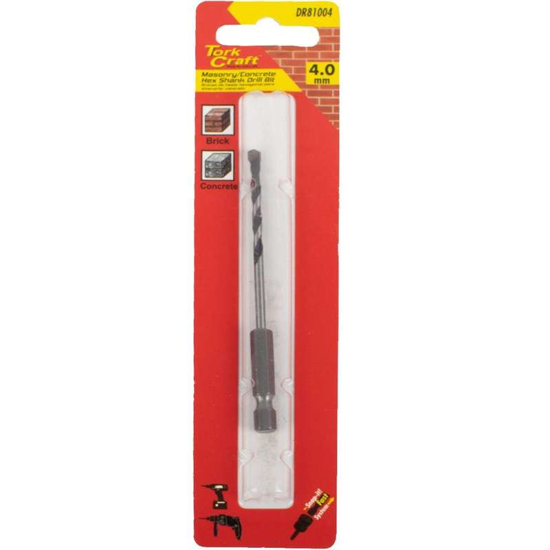 Drill Bit Masonry/Concrete 4.0 Mm Hex Shank 1/Card