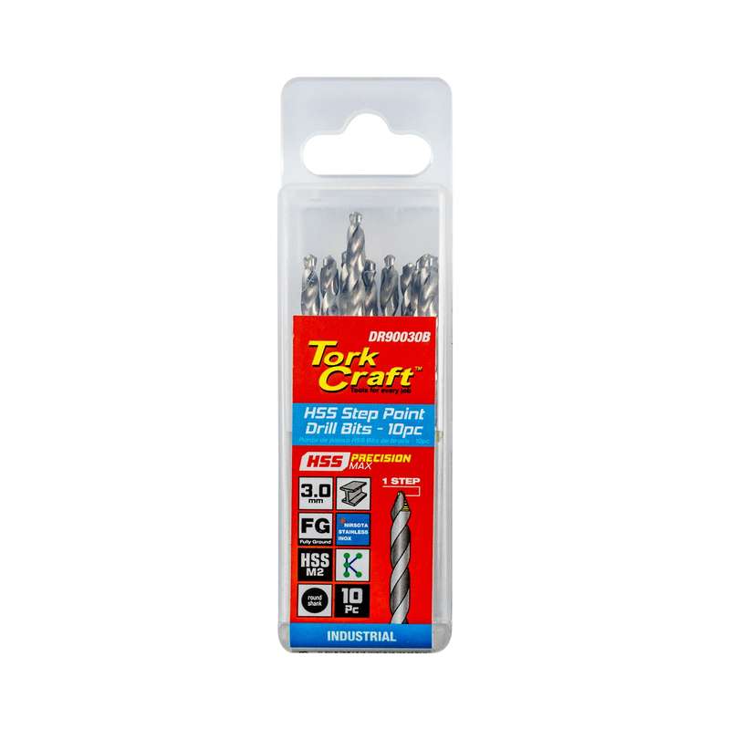 Precision Max Step Point 3.0 Mm Hss Drill 10 Pack