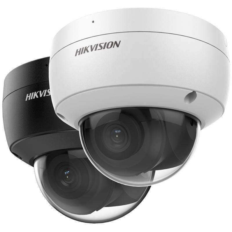 Hikvision - AcuSense 8MP dome 2.8mm lens 30m IR 120dB WDR microphone 1 audio/ 1 alarm I/O 12VDC/POE