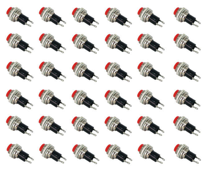 Push Button Switch No Spst 0.5 A Red Solder M10 D=7.8 L=26 300/Bag Ds 314 Red