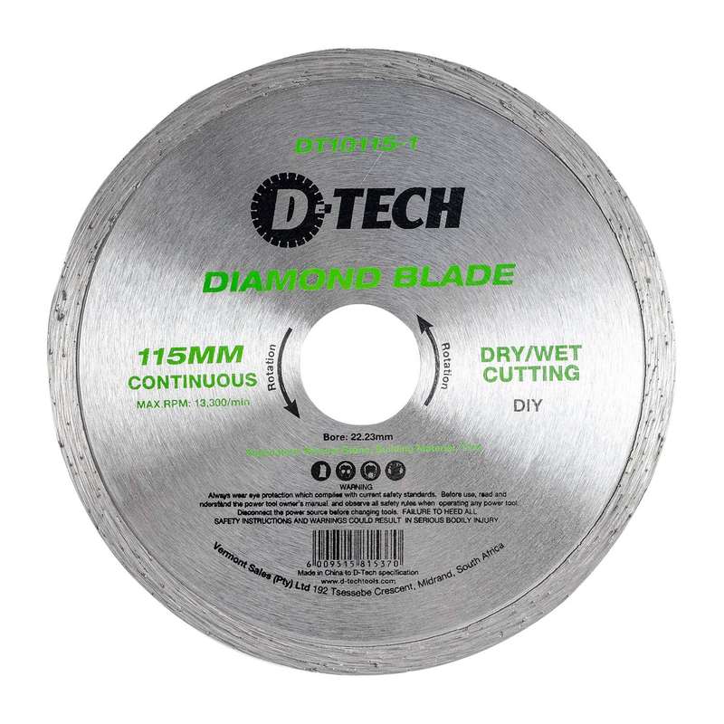 Diamond Blade Continuous Rim 115 X22.23 Mm Ceramic/Marble