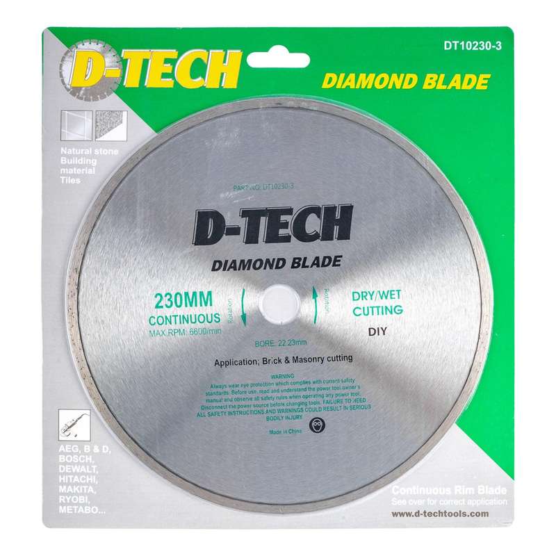 Diamond Blade Continuous Rim 230 X22,23 Mm Ceramic/Porcelain
