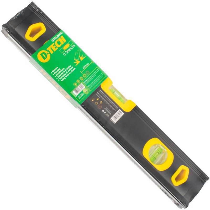 Spirit Level Beam 400 Mm X 1.6 Mm 3 X Vial 0.5 Mm Accur. Alum.