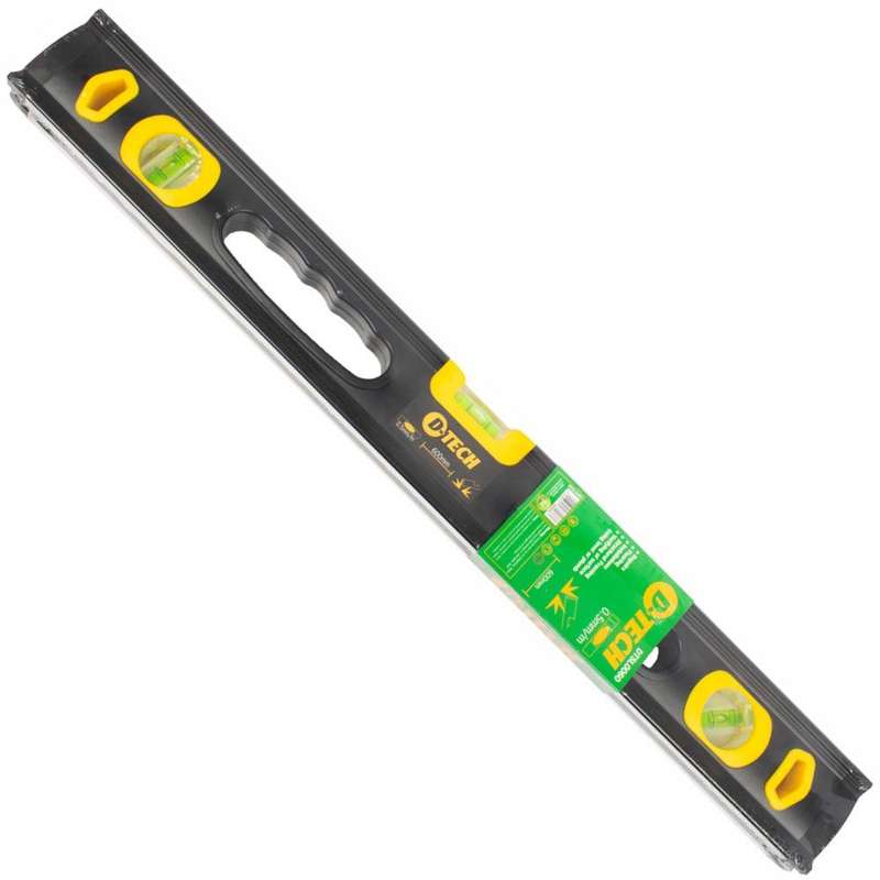 Spirit Level Beam 600 Mm X 1.6 Mm 3 X Vial 0.5 Mm Accur. Alum.