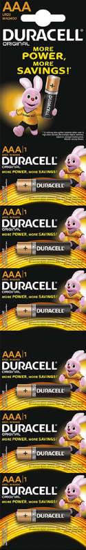 Batteries Duracell Strips 6 X1 Aaa P/20