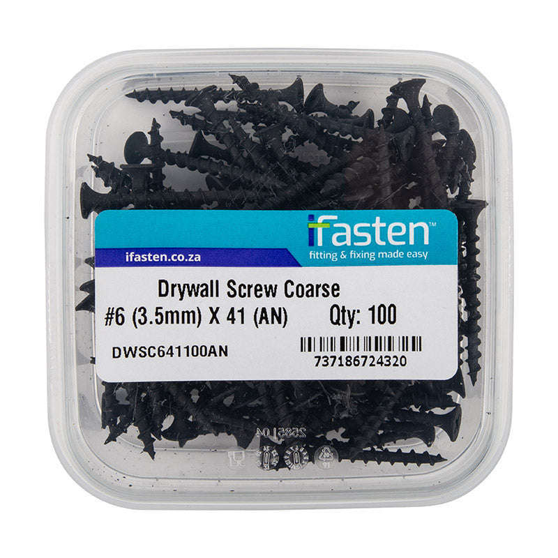 Ifasten Drywall Screw Coarse No6 3.5 Mmx41 Mm 100 Pt