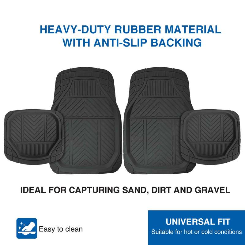Car Mat 4 Pc Set Deep Trough