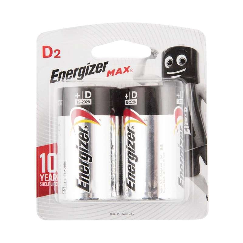Energizer Max D 2 Pack (Moq 6)