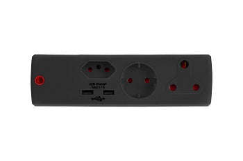 Adaptor 1 X16 A+1 X5 A+1 Sk+2 Usb Black E/Mate