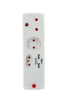 Adaptor 1 X16 A+1 X5 A+1 Sk+2 Usb White+Surge