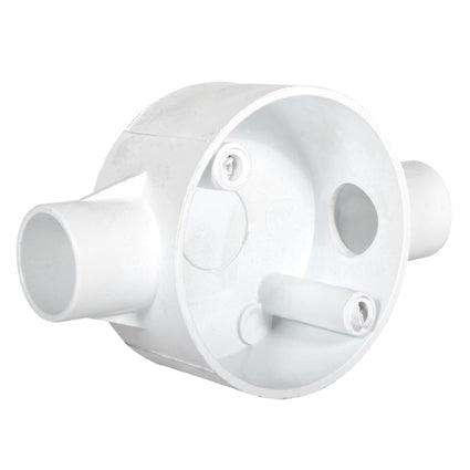 Pvc Junction Box 2 Way Through 20mm Single Pack