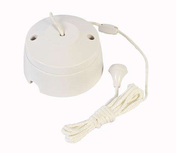 Ceiling Pull Switch White 1 Way (A020 A & T)
