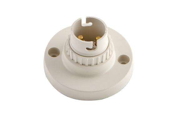 Lampholder B22 Nylon White Batten