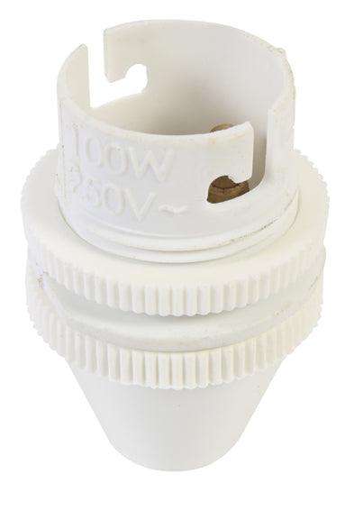 Lampholder B22 Nylon White 10mm Loose