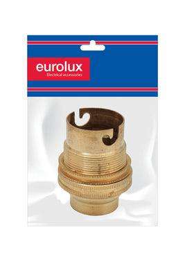 Lampholder B22 Brass 20mm Header Card & Bag Pp