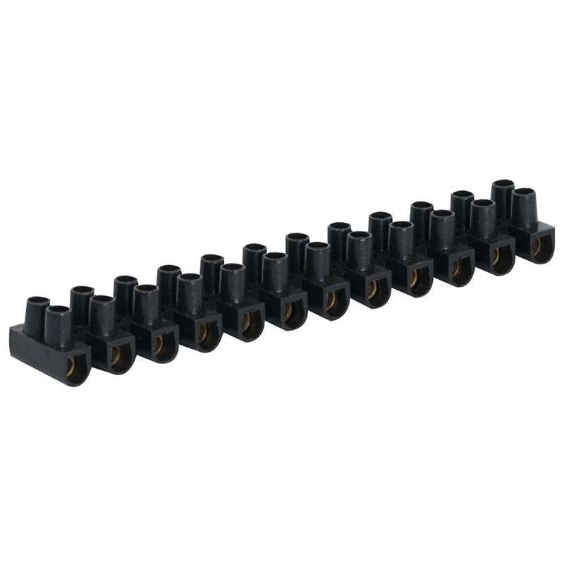 Connector Strip 10 Amp Black 12 Way