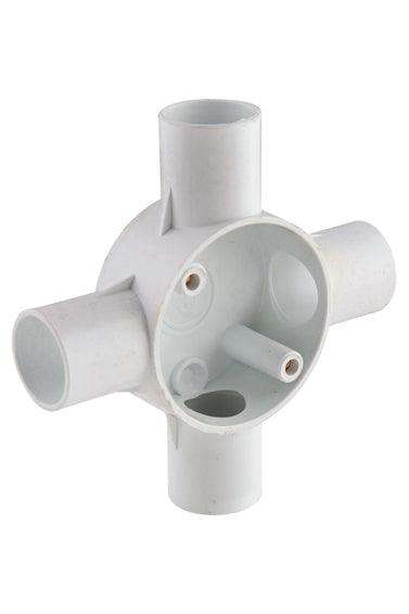 Pvc Junction Box 4 Way 25mm Single Pack
